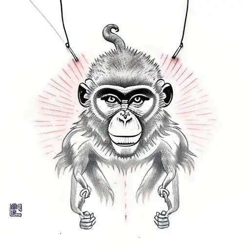 Monkey Hanging From Branch