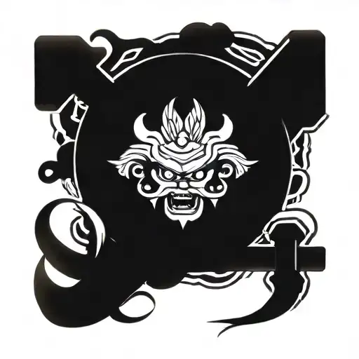 Create A Tattoo Design Incorporating Gym Equipment And A Wisdom Symbol