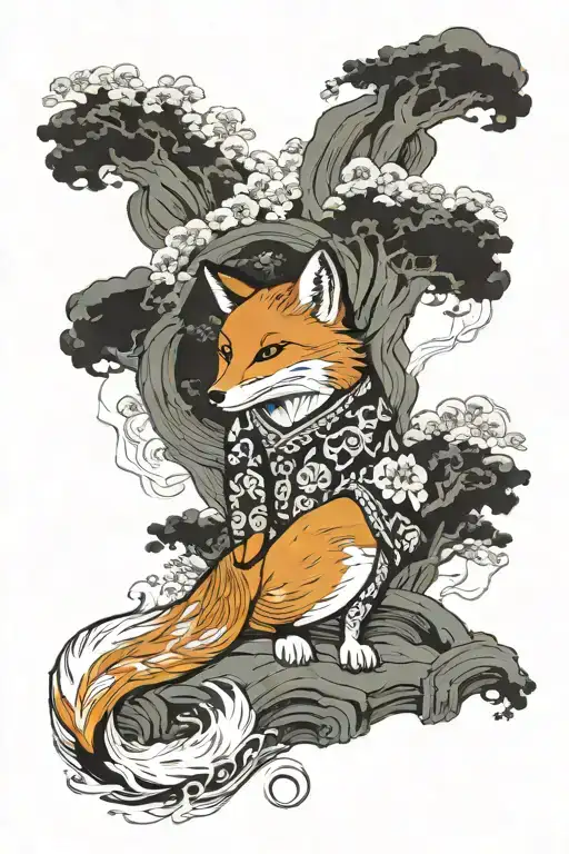 A Japanese Fox Full Body
