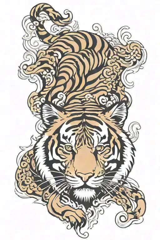 Tiger Head Neo Japanese Style