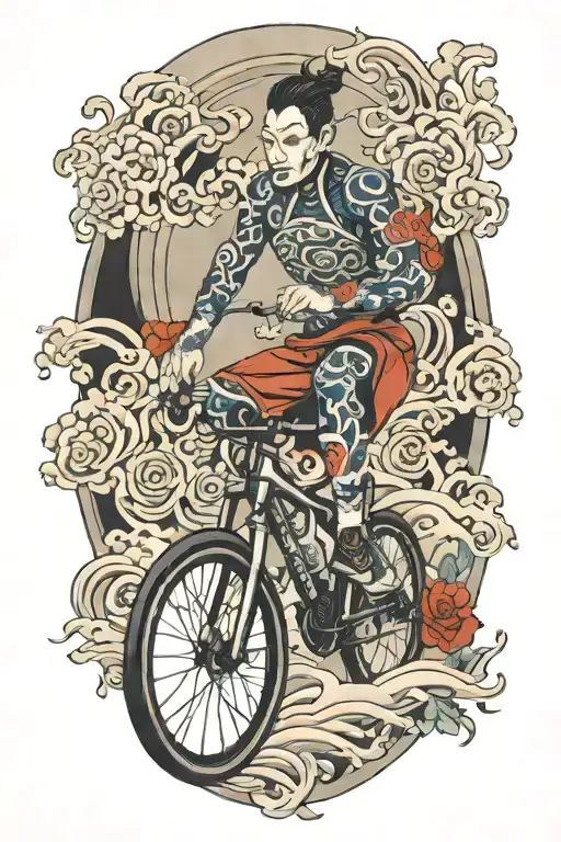 Samari Cycling Bike Riding Uphill