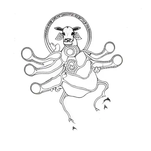 A Cow Deva Many Arms