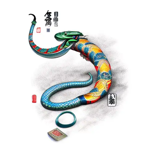 Cobra Wrapped Around A Cricket Bat