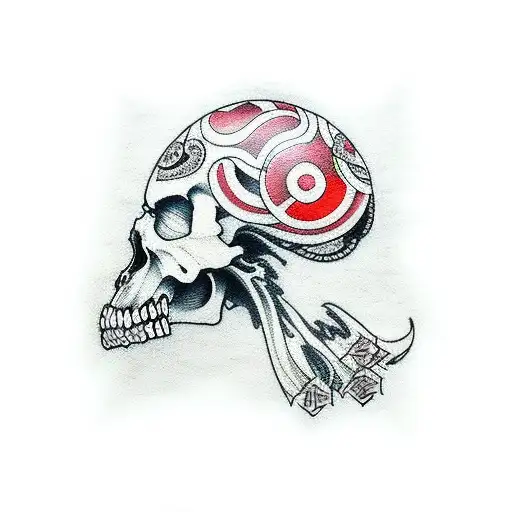 Japan Cyberpunk Skull