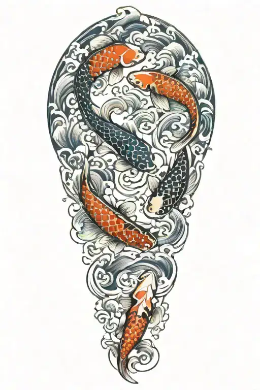 Five Koi Fish Swimming Together Symbolizing The Client's