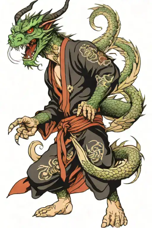 Martial Arts Inspired Dragon Kin Hadouken Pose