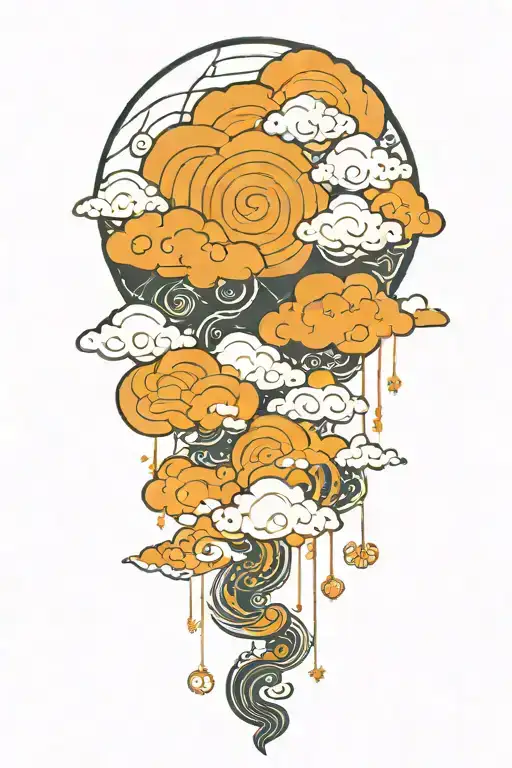 Cloud With Geometry Patterns Incorporated