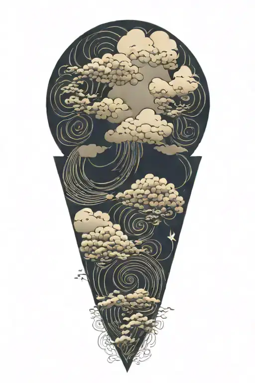 Japanese Cloud With Geometry Patterns
