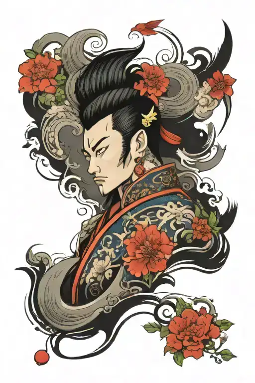 Design A Tattoo Suitable For An Asian Man Who Has Deep Affection For Thai And Japanese Culture