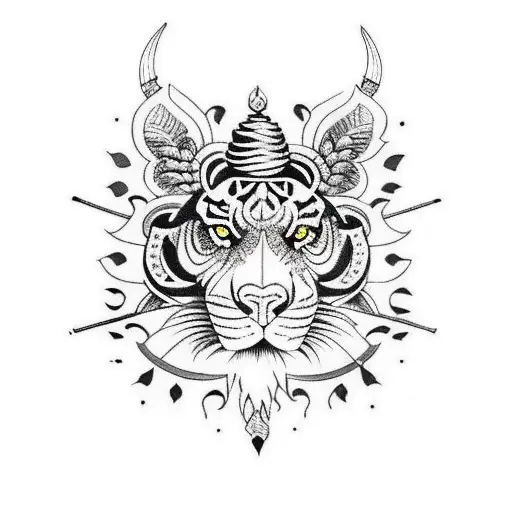 Tamil Tiger With Dagger