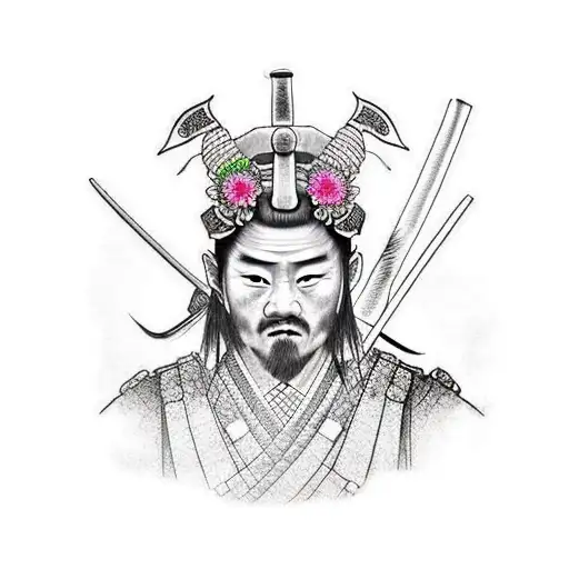 Ultra Realistic Full Body Samurai With A Middle Ages Japanese Setting