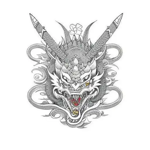 Samurai Dragon Flowers