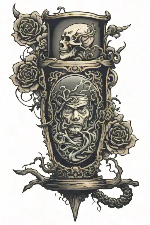 Samurai Heart Broken Heart Hour Glass Containing