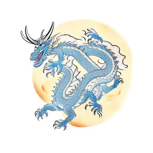 A Dragon Fighting A Bull