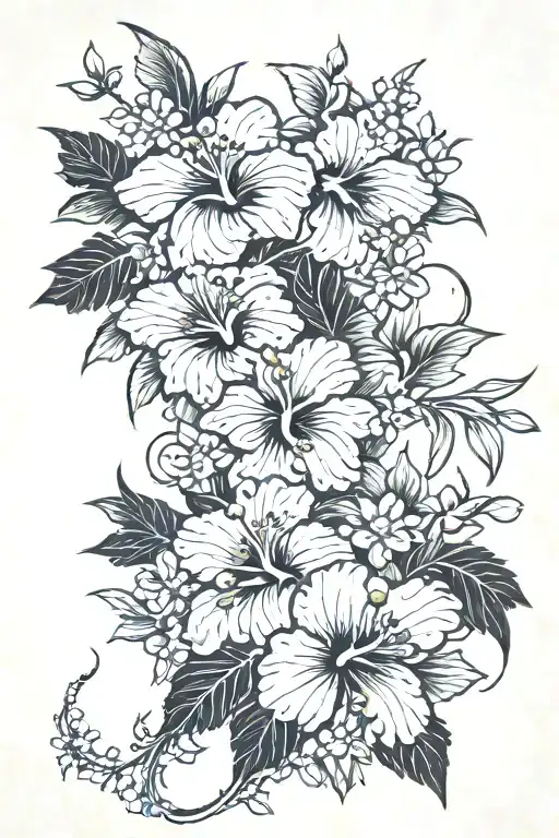 Hibiscus And Orchid Vine Wrapping