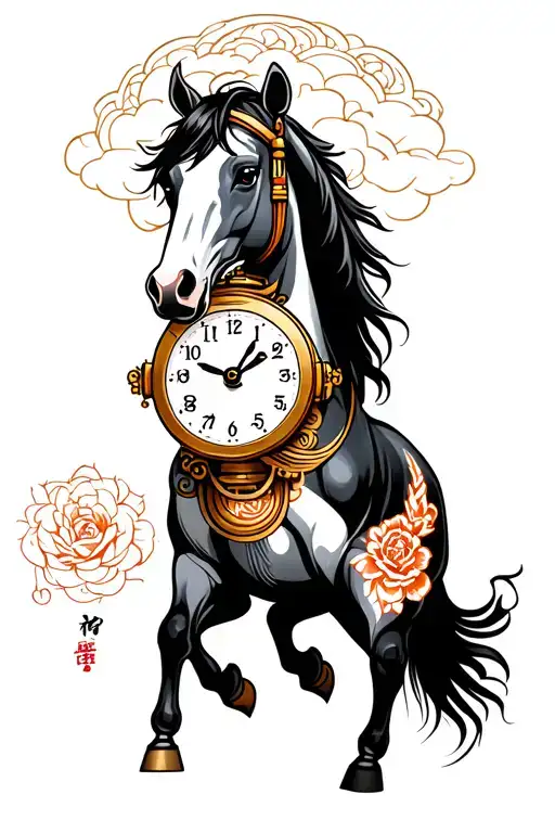 Steem Clock And Cattle Horse