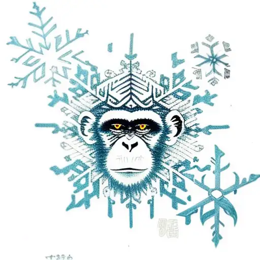 Monkey With A Snowflake In The Eyes
