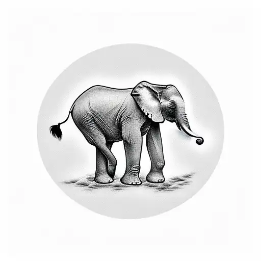 The Name Grace With A Baby And Mom Elephant In The Back Forearm Tatto