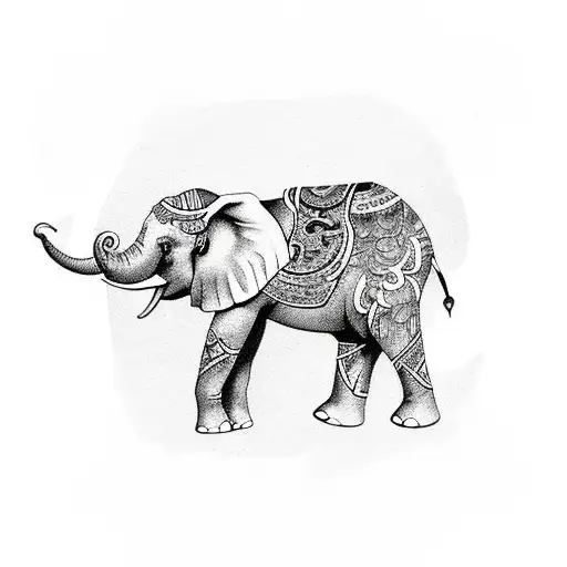 Elephant With Tusks