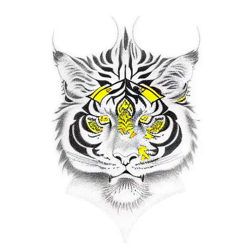 Black Tiger With Yellow Eyes