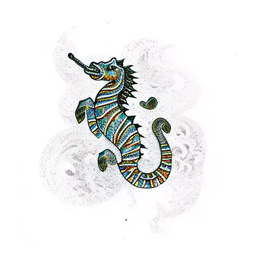 Sea Horse And Tiger Fighting