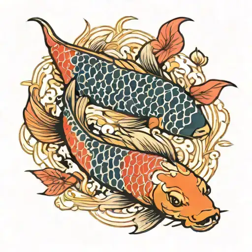 Koi Fish Fire Colourful