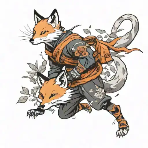 Ninja Fox In Forest