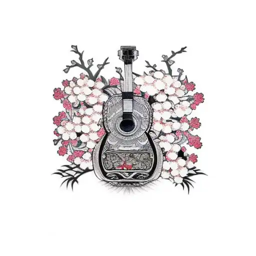 Sakura Blossom Guitar