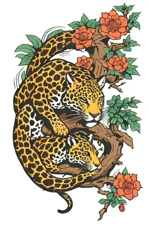 Leopard And Bonsai Tree