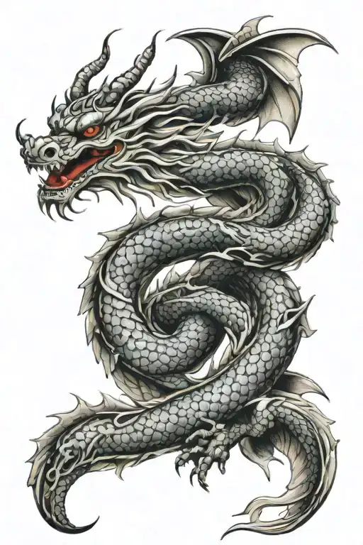 Dragon Wrapping Tail Around Stem