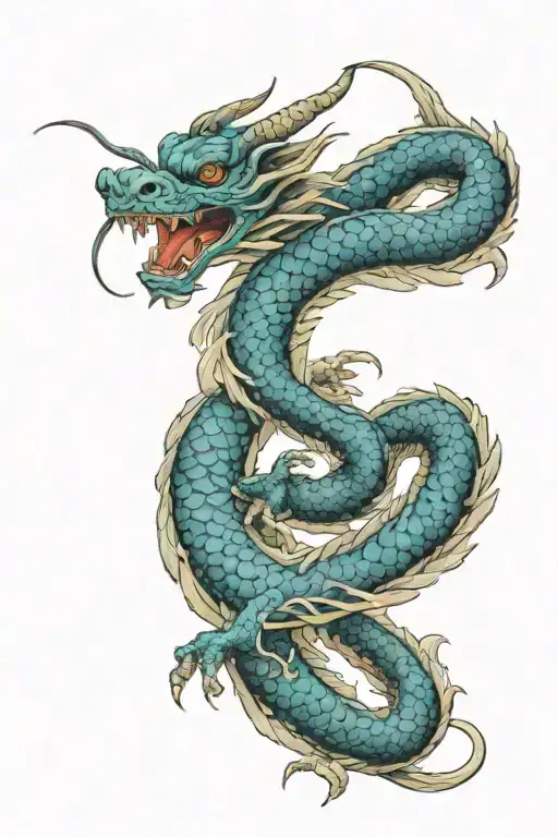 Dragon Wrapping Tail Around Stem Being Held