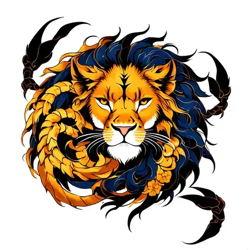 Leo Zodiac Sign Intertwined And Scorpio Zodiac Sign