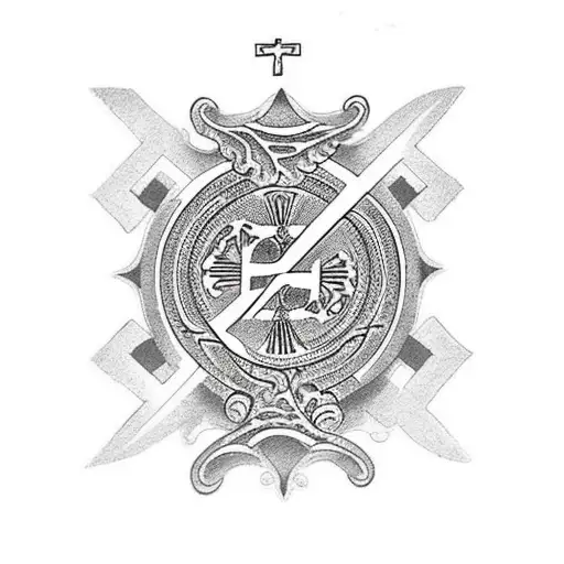 Small Christian Cross With 2 A