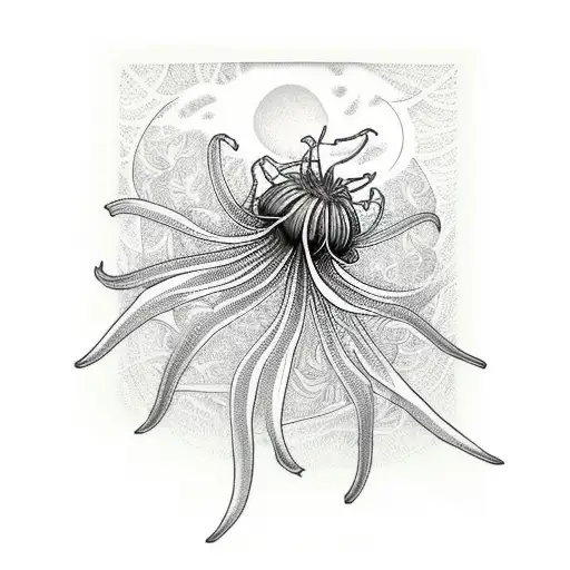 Sleeve Of Spider Lilies Under Moonlight