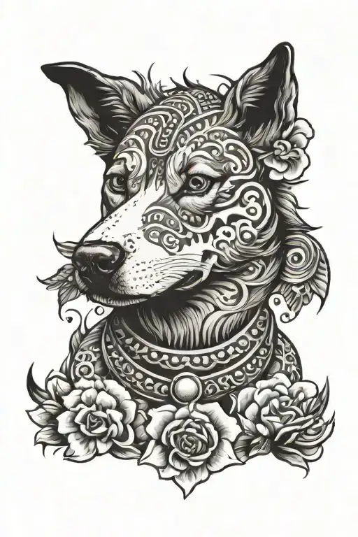 Indian Street Dog Face And Shoulder