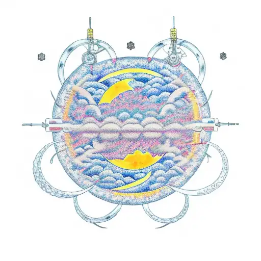 Serotonin Hormone Structure With Moon And Stars