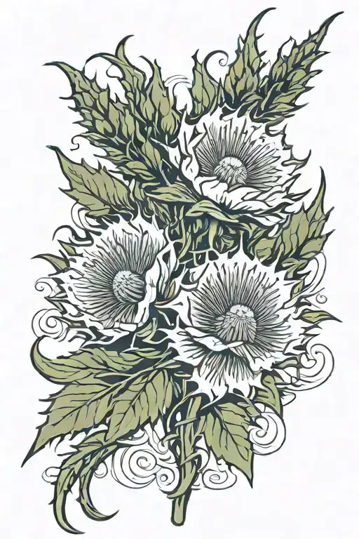 Scottish Thistle Tied Together