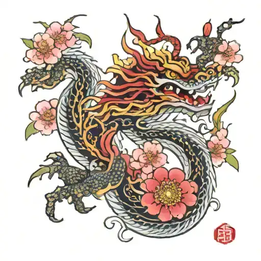 Japanese Dragon Cherry Blossoms