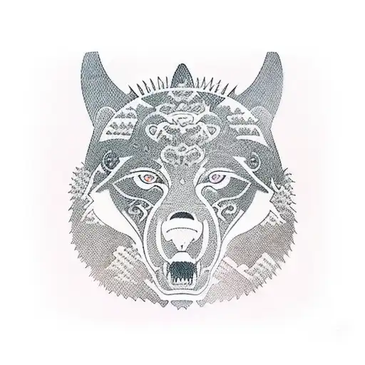 Japanese Style Sleeve With Bear And Panther