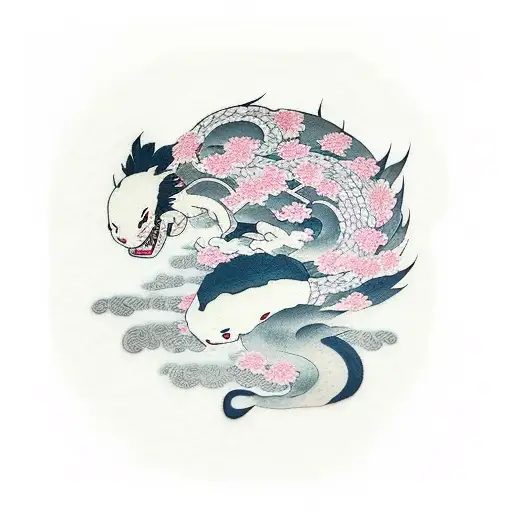 Haku From Spirited Away With A Tiny Bit Of Cherry Blossoms In The Background