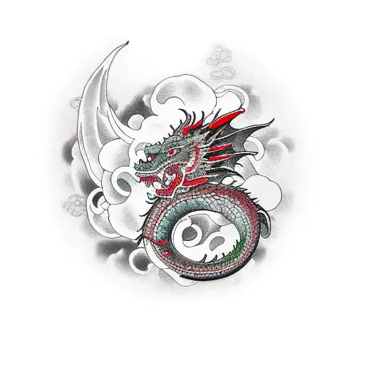 Japanese Tattoo With Dragon