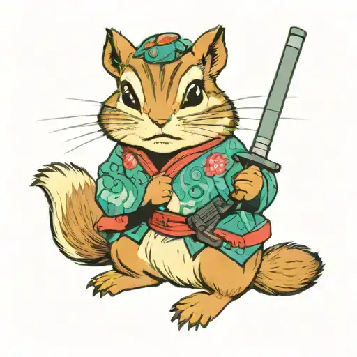 A Female Chipmunk Rebel Fighter Named Kc Wearing Teal