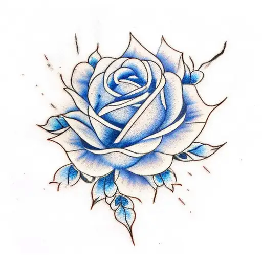 Blue Rose On Long Black Branches