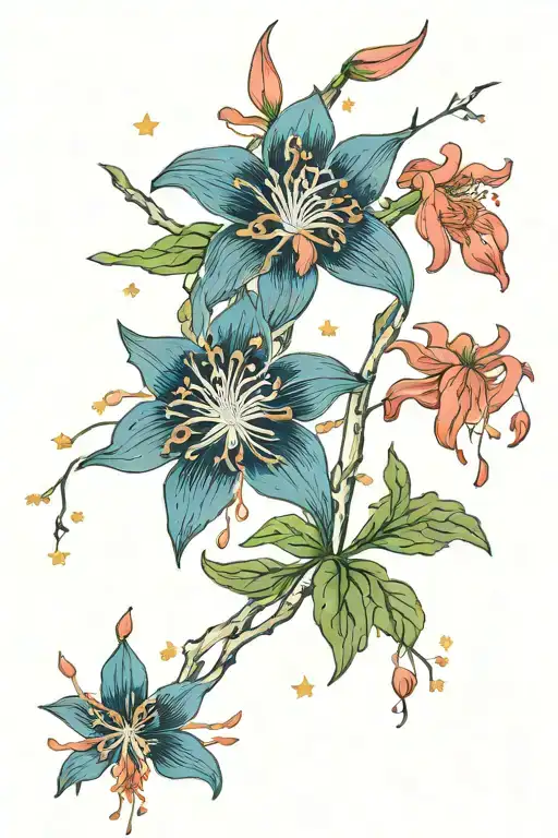 Constellation Virgo And Lycoris Radiata Flowers