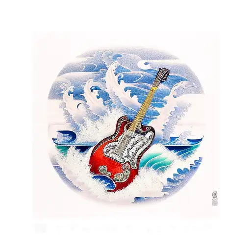 Guitar With Seascape