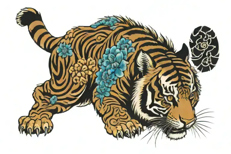 Tiger Paterned After Japanese Pottery Design Inspired