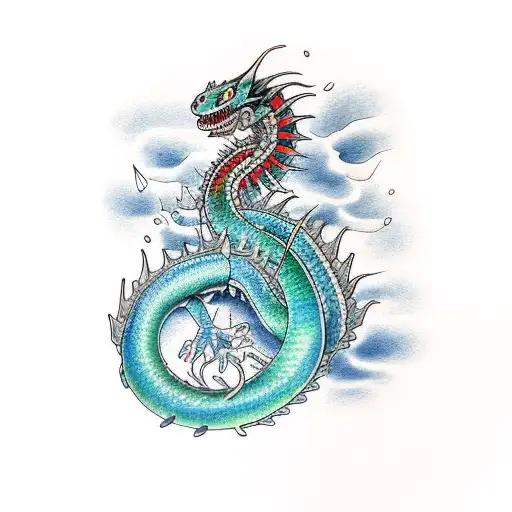 A Water Dragon With Hints Of Blue