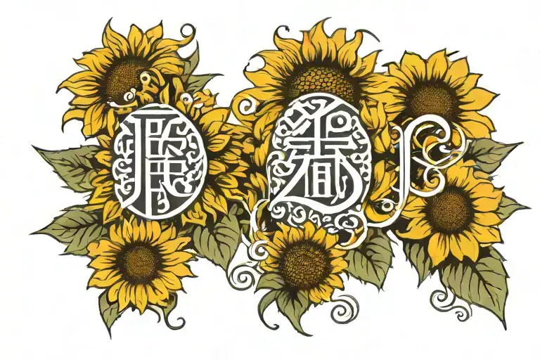 Sunflower With Crf Initials