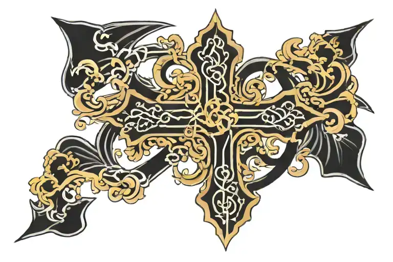 Black Cross And Golden Cage Made