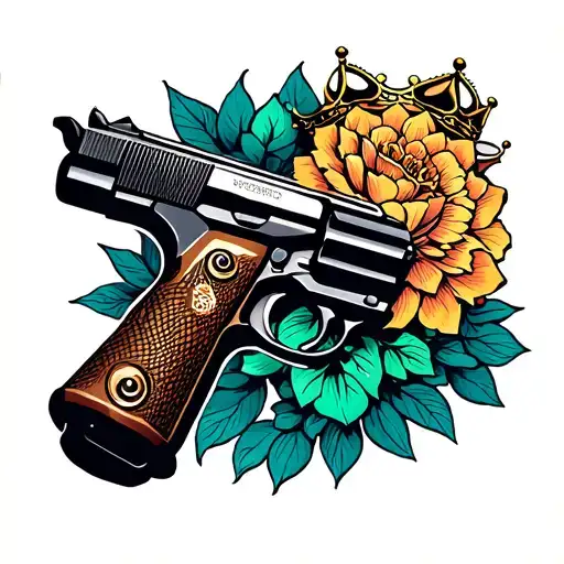 Baggs Bonnie Is A Hand Gun That Is Shooting The Crown And Shooting